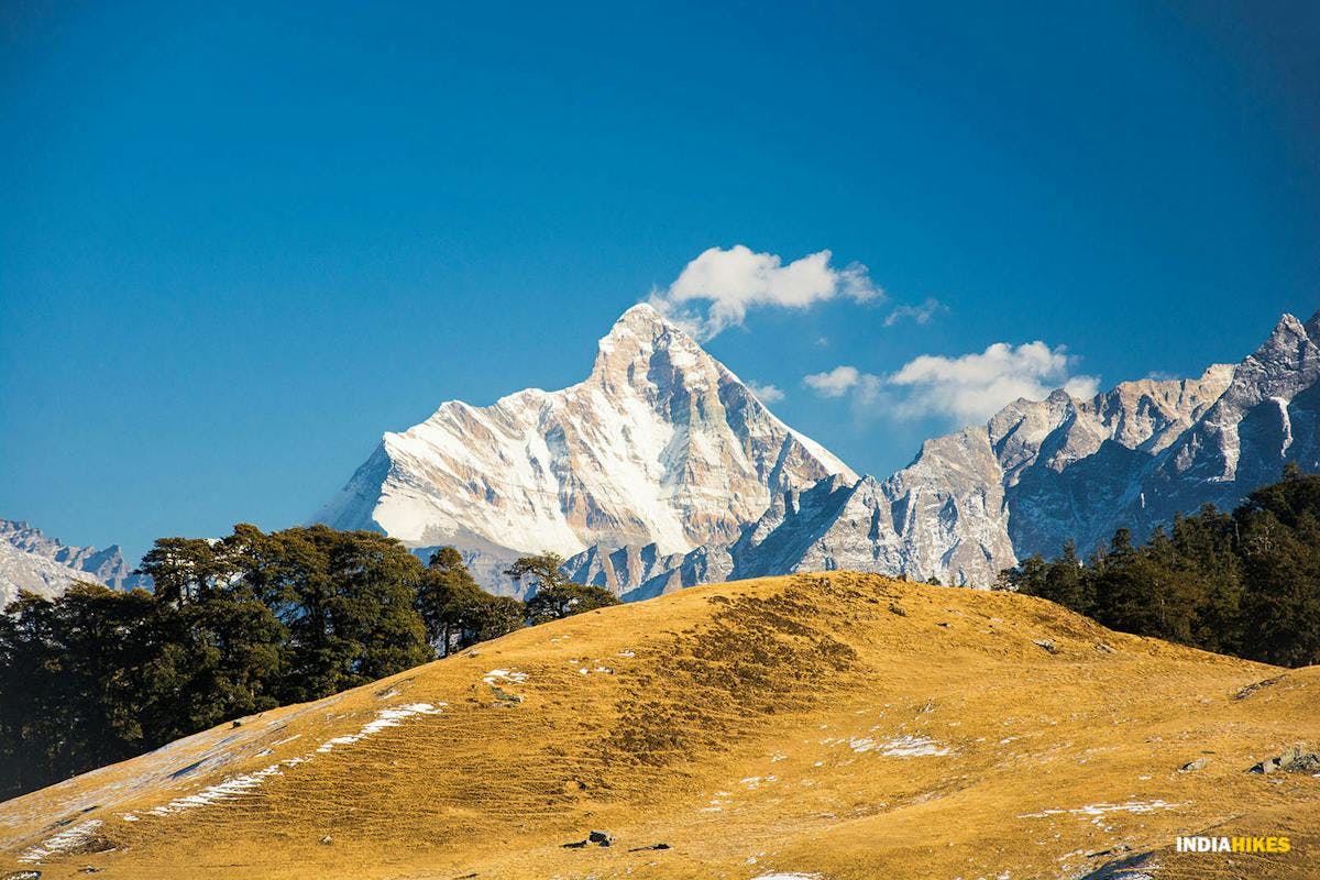 The brilliant view of Mt Nanda Devi, Kuari Pass trek, indiahikes, himalayan treks, kid friendly treks, child friendly treks, beginner himalayan treks