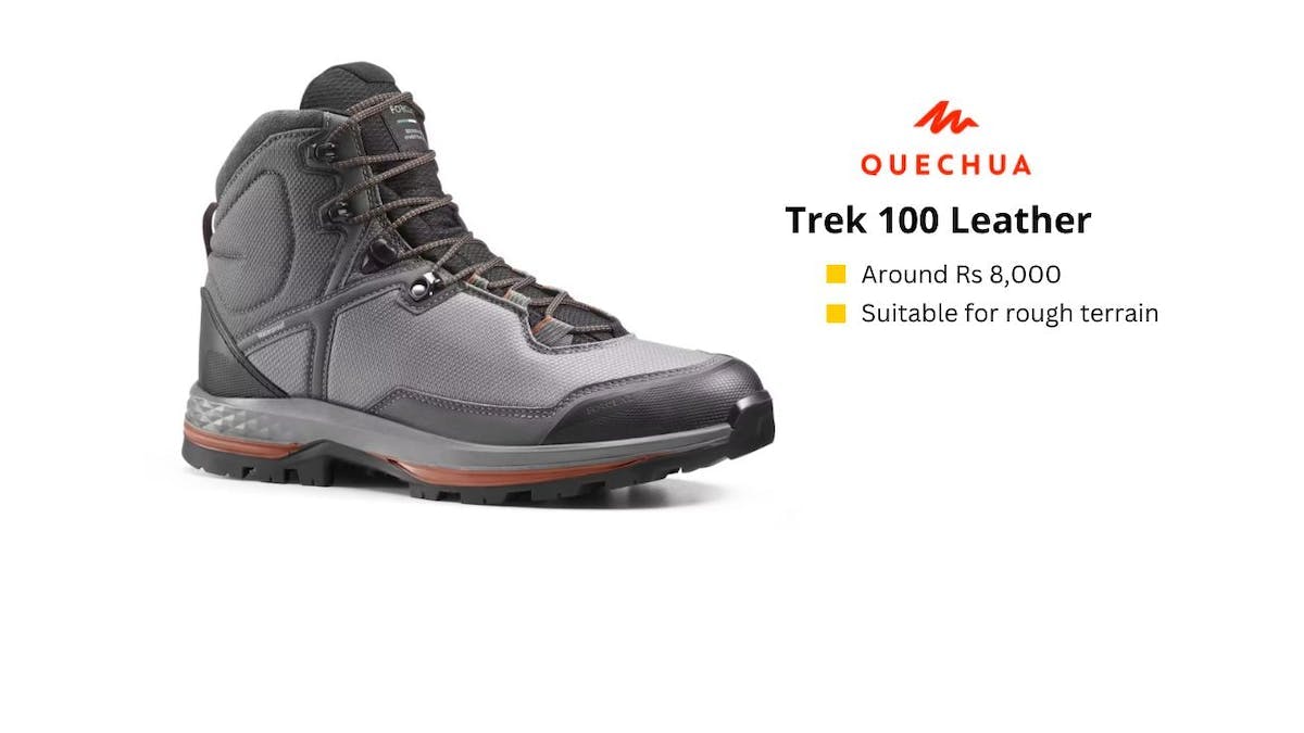 Indiahikes_TREK100 Leather by Decathlon - Indiahikes - Review - Cost - Pricing - Waterproof trekking shoes for himalayan snow treks