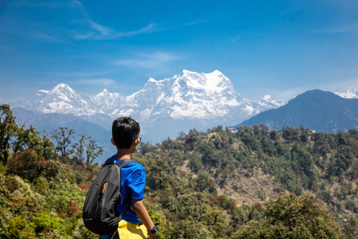 View of Mt Chaukhamba, Deoriatal Chandrashila, indiahikes, himalayan treks, kid friendly treks, child friendly treks, beginner himalayan treks