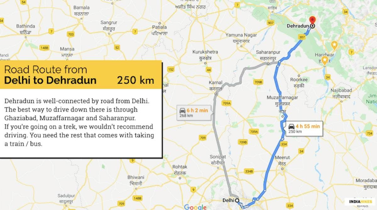 Route from Delhi to Dehradun Indiahikes